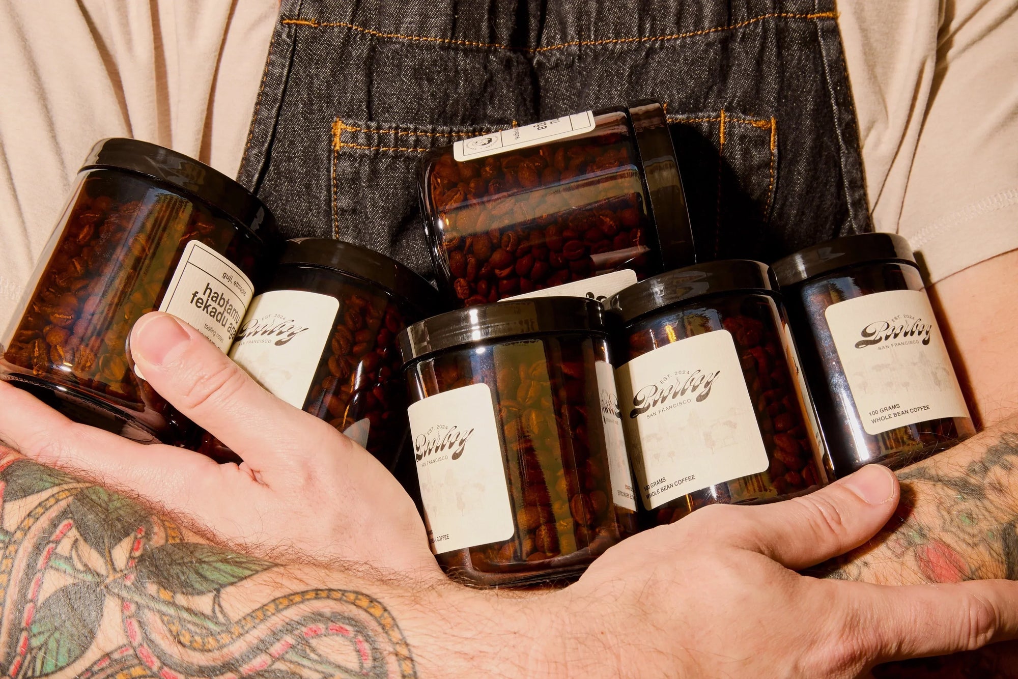 Person carrying specialty coffee